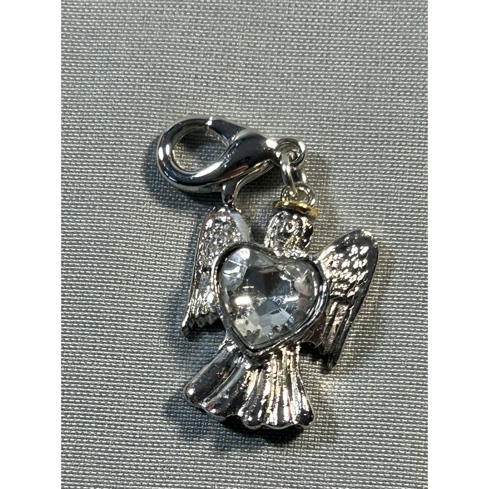 guardian angel charm april birthstone clear crystal